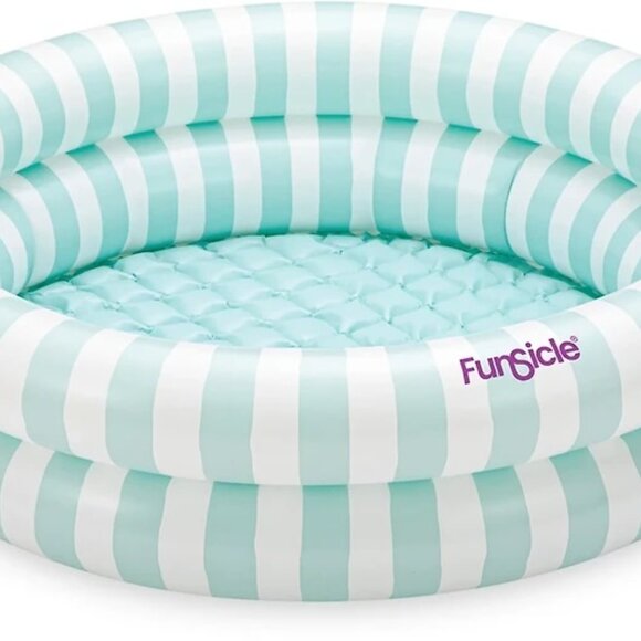 FunSicle Pastel Stripes Inflatable Kiddie Pool 4FT Kids Splash Pool Ages 2+ - Picture 2 of 8